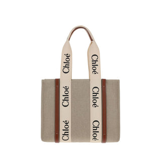 Chloé Beige Linen Shoulder Bag