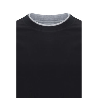 Brunello Cucinelli Black Cotton T-Shirt