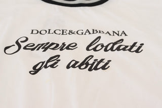 Dolce & Gabbana White Printed Short Sleeves Pullover Top