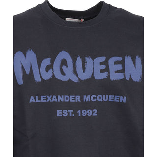 Alexander McQueen Blue Cotton Sweatshirt