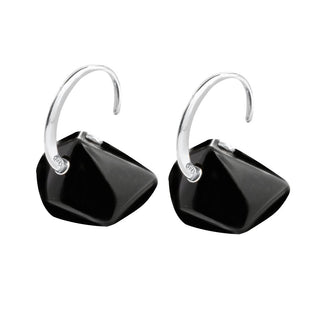 GC Black Silver Earrings