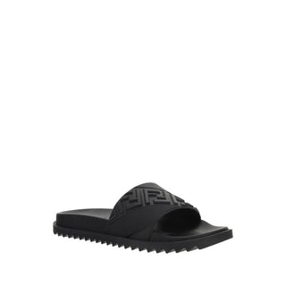 Fendi Black Rubber Sandals