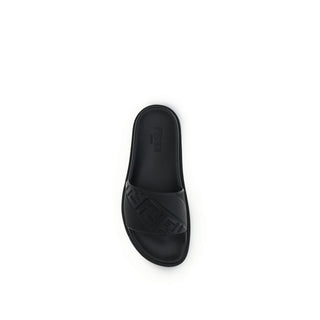 Fendi Black Rubber Sandals