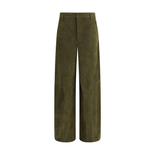 Marni Green Calf Leather Bos Taurus Casual Pants