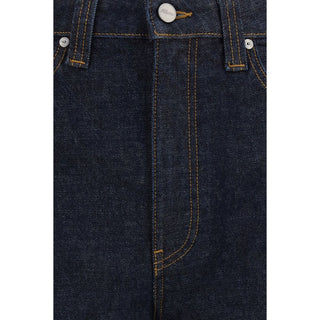 Khaite Blue Cotton Straight-Leg Jeans