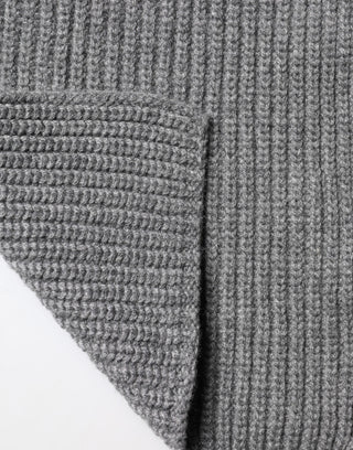 Dolce & Gabbana Gray Cashmere Knit Neck Wrap Shawl Scarf