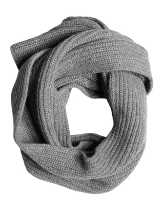 Dolce & Gabbana Gray Cashmere Knit Neck Wrap Shawl Scarf
