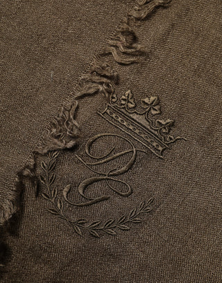 Dolce & Gabbana Brown Cashmere Knit Neck Wrap Shawl  Scarf