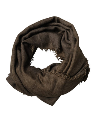 Dolce & Gabbana Brown Cashmere Knit Neck Wrap Shawl  Scarf