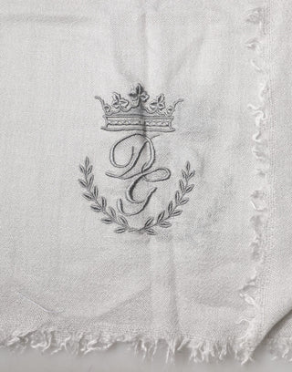 Dolce & Gabbana Gray Cashmere Knit Neck Wrap Shawl Scarf