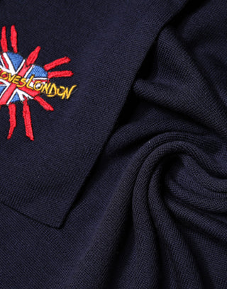 Dolce & Gabbana Blue Wool DG Loves London Neck Wrap Scarf