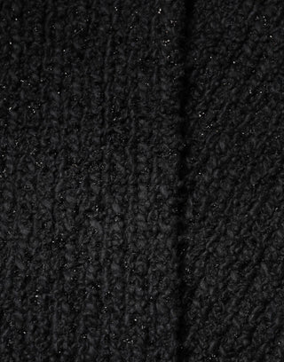 Dolce & Gabbana Black Cashmere Knit Shawl Fringes Scarf