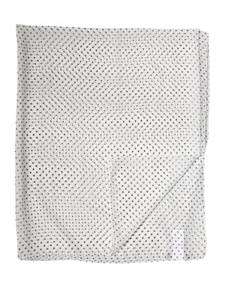 Dolce & Gabbana White Polka Dot Polyester Shawl Scarf