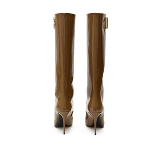 Dolce & Gabbana Brown Leather High Heel Boots