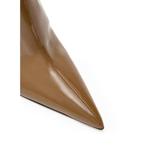 Dolce & Gabbana Brown Leather High Heel Boots