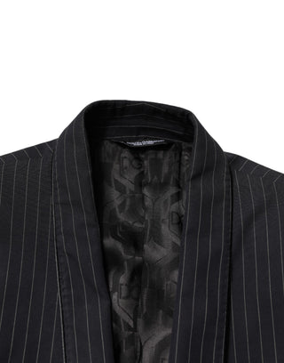 Dolce & Gabbana Black Stripes 1 Button Suit Jacket Blazer