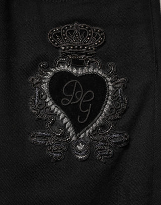 Dolce & Gabbana Black Sacred Heart Men Cotton Denim Jeans