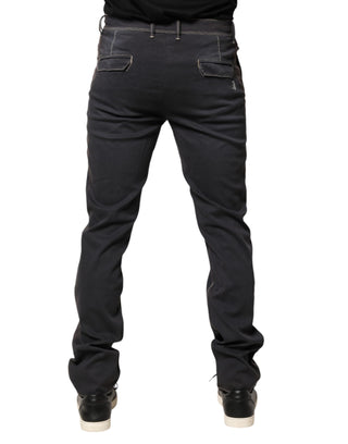 Jeckerson Dark Gray Mid Waist Skinny Fit Men Denim Trouser Jeans