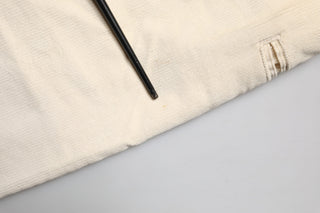 Fortela Off White Cotton Straight Men Corduroy Chino Trouser Pants