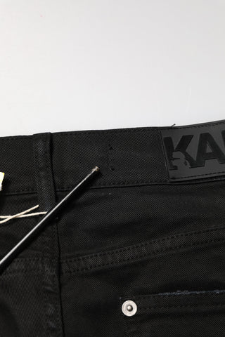 Karl Lagerfeld Black Tattered Men Skinny Denim Trouser Jeans