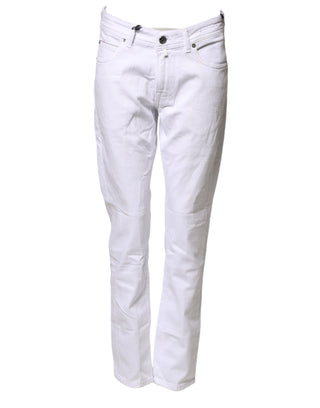 Briglia 1949 White Cotton Straight Fit Men Denim Trouser Jeans