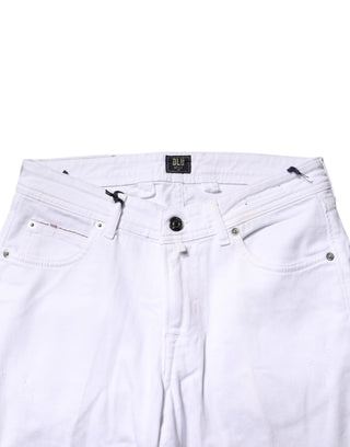 Briglia 1949 White Cotton Straight Fit Men Denim Trouser Jeans