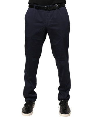 Domenico Tagliente Navy Blue Skinny Chino Mid Waist Men Pants