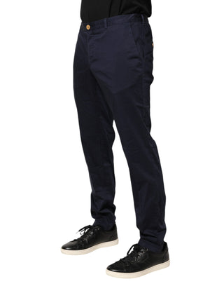Domenico Tagliente Navy Blue Skinny Chino Mid Waist Men Pants