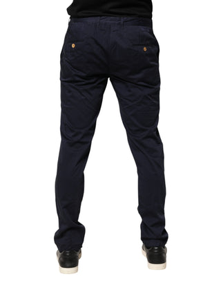 Domenico Tagliente Navy Blue Skinny Chino Mid Waist Men Pants
