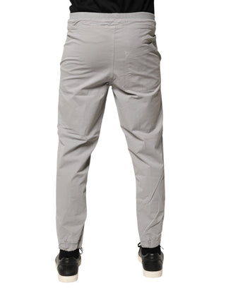 Dondup Light Gray Cotton Mid Waist Skinny Men Jogger Trouser Pants