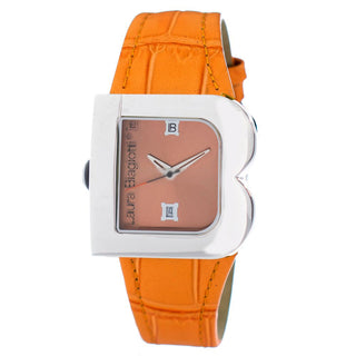 Laura Biagiotti Orange Leather Dress Watch