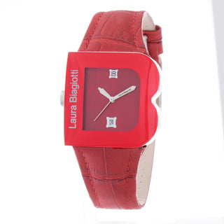 Laura Biagiotti Red Leather Dress Watch