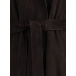 The Row Brown Lamb Leather Coat
