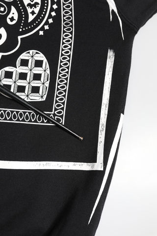 Dolce & Gabbana Black Bandana Hooded Men Sweatshirt Sweater