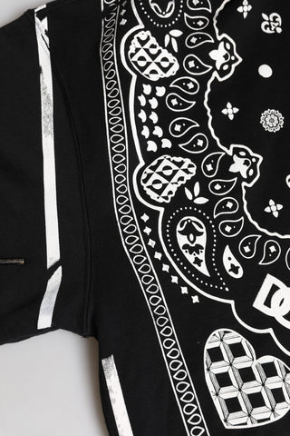 Dolce & Gabbana Black Bandana Hooded Men Sweatshirt Sweater