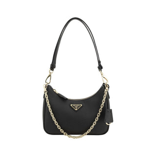 Prada Black Calf Leather Bos Taurus Shoulder Bag
