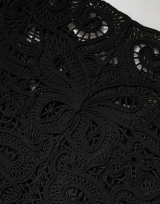 Dolce & Gabbana Black Floral Lace Cropped Coat  Jacket