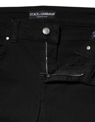 Dolce & Gabbana Black Cotton Skinny Denim Trouser Jeans