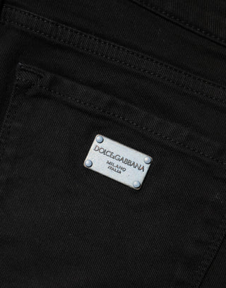 Dolce & Gabbana Black Cotton Skinny Denim Trouser Jeans
