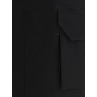 Rick Owens Black Fleece Wool Midi Skirt