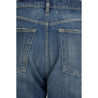 Margiela Blue Cotton Straight-Leg Jeans