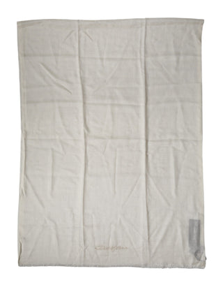 Dolce & Gabbana White Cashmere Knit Neck Wrap Shawl Scarf