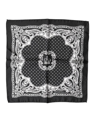 Dolce & Gabbana Black Bandana Print Square Handkerchief Scarf