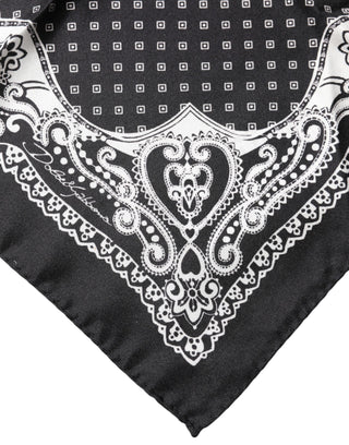 Dolce & Gabbana Black Bandana Print Square Handkerchief Scarf