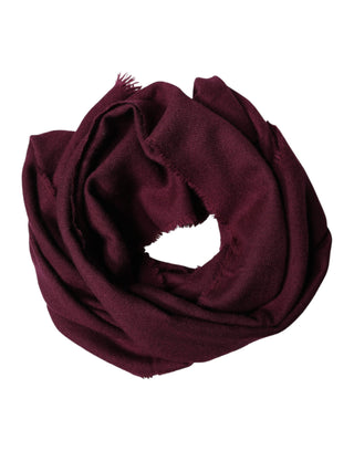 Dolce & Gabbana Maroon Cashmere Fringes Neck Wrap Shawl Scarf
