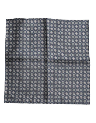 Dolce & Gabbana Blue Patterned Silk Square Handkerchief Scarf