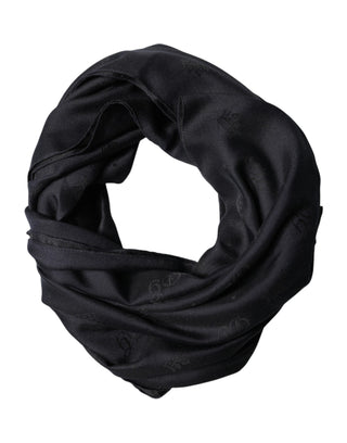 Dolce & Gabbana Black Lace Stole Silk NeckWrap Shawl Scarf