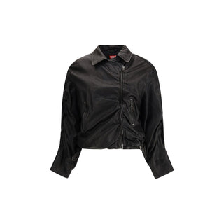 Diesel Black Lamb Leather Biker Jacket