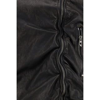 Diesel Black Lamb Leather Biker Jacket