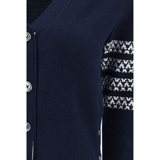 Thom Browne Blue Fleece Wool Cardigan